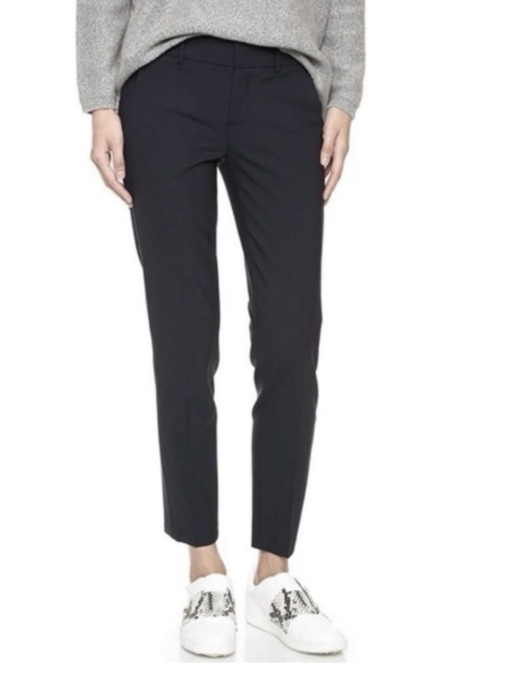 Vince Side Strapping Stretch Wool Pants, Black